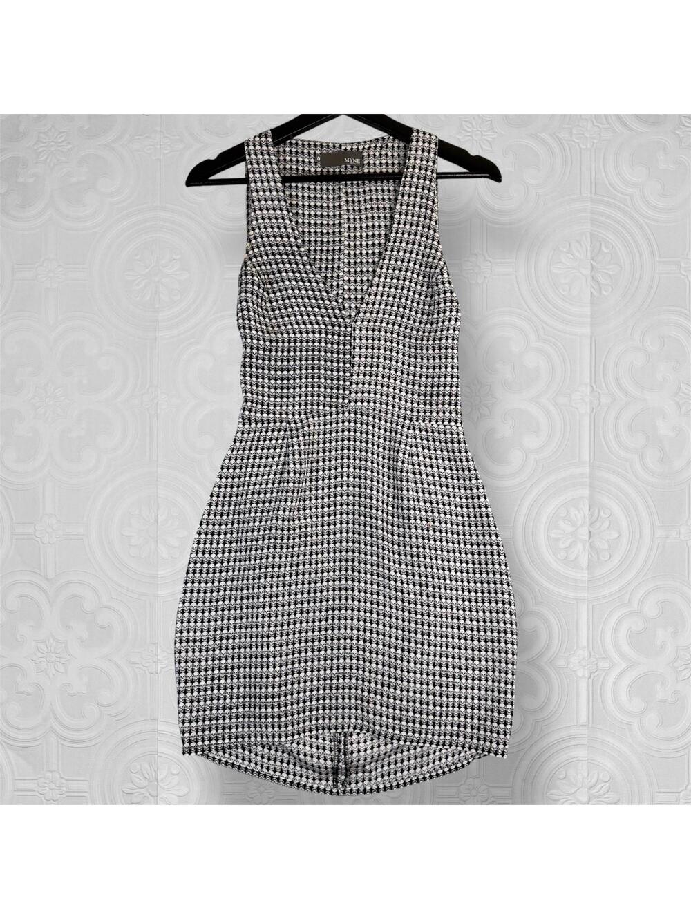Silk Black & White Skull Print Mini Dress with Back Cutout
